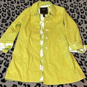 Coach lime green trench coat